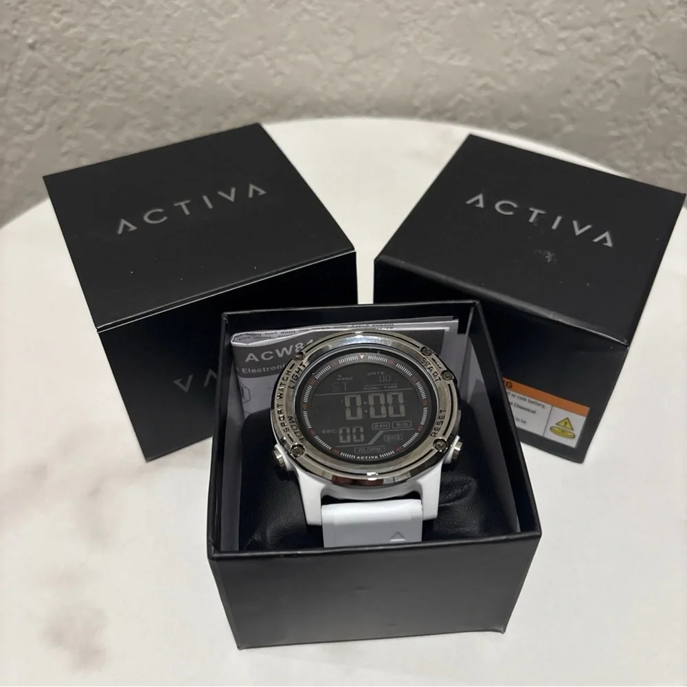 Activa Voyager of Time X Invicta Men's Digital Watch - 52mm, White NWT